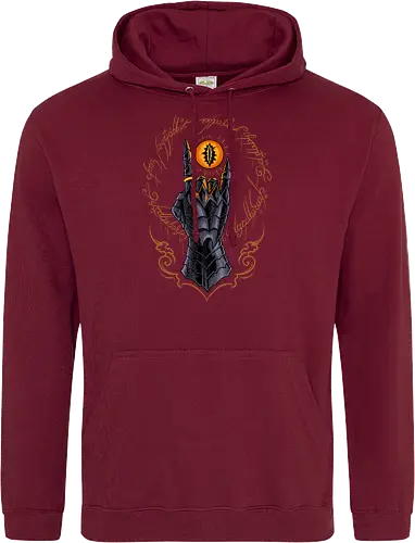 the cursed one - tlotr, hand, metalhead, metalhand, ring, evil, demon, knight, medieval, eyes, movie, legend - Standard Hoodie