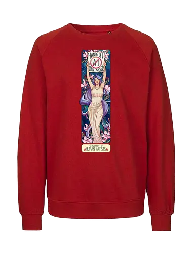 Hands off our work - night version - no ai, art nouveau - Fairtrade Sweatshirt