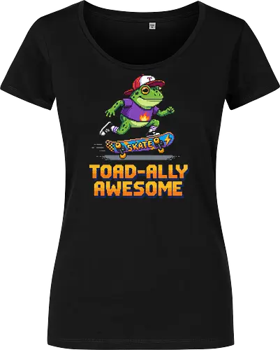 Toad-ally Awesome - Retro Pixel Art Skateboarding Toad Pun