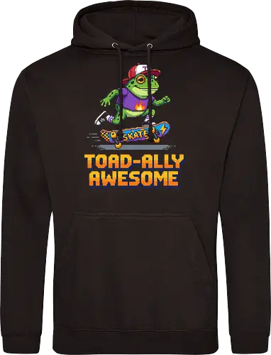 Toad-ally Awesome - Retro Pixel Art Skateboarding Toad Pun