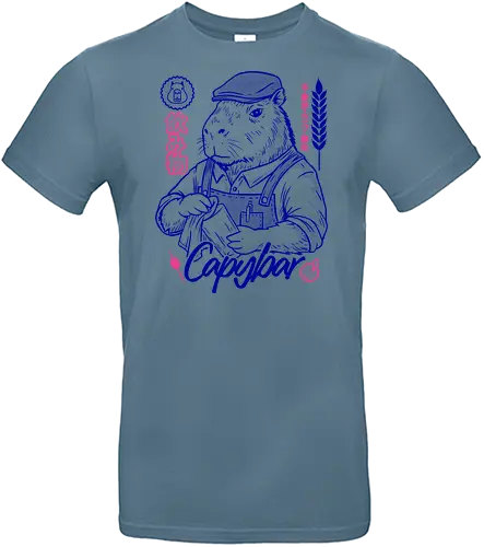 Capybar - capybar, capybara, barista, coffee, caffeine, cafe, animal, cute, funny, japan, japanese, aesthetic, vintage, retro, chill, calm, cozy, hipster, artisan, espresso, latte, illustration, ink, lineart, graphic, streetwear, design, culture, minimal, trendy - Standard T-Shirt