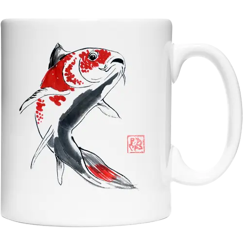 red koi - koi, fish, carp, sumie, japan - Cup