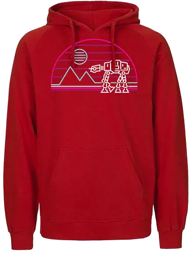 Retro Hoth - hoth, sci fi, scifi, science fiction, minimal, atat, walker - Fairtrade Hoodie