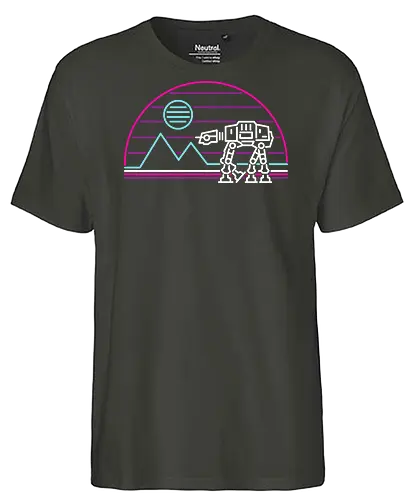 Retro Hoth - hoth, sci fi, scifi, science fiction, minimal, atat, walker - Fairtrade T-Shirt