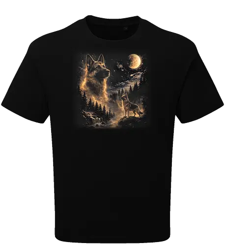 Deutscher Schäferhund Stolz Deutschland Nacht Wald Vollmond Heimat Kunst