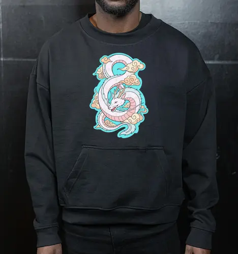  Title: Ethereal Pastel Spirit Dragon & Clouds