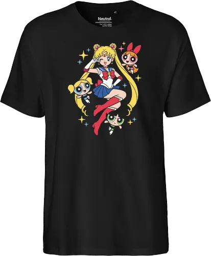 Magical Girl Power: 90s Anime & Cartoon Mashup Graphic