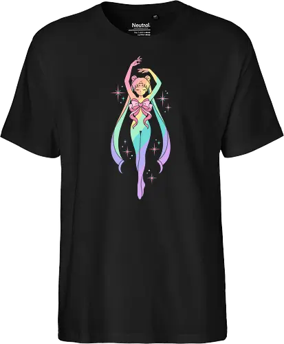 Ethereal Pastel Prism: Rainbow Magical Girl Silhouette