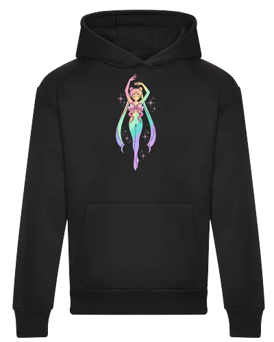 Ethereal Pastel Prism: Rainbow Magical Girl Silhouette