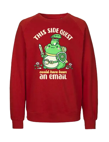 Side Quest Club - side quest, email, jokes, funny, cute frogs, adventure, rpg, Pen and Paper, gamer, gaming life - Fairtrade Sweatshirt