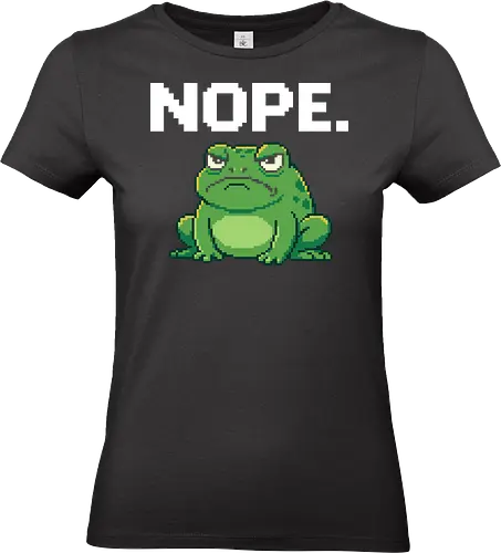 Grumpy Pixel Frog - Angry Retro Toad Art - frog, toad, grumpy, angry, pixel art, 8-bit, retro, gaming, green, animal, funny, mood, relatable, cottagecore, amphibian, sprite, vintage, gamer, nerd, geek, cute but angry - Standard T-Shirt (Women)