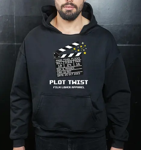 Pixel Flicks Cinema Slate - Retro Filmmaker Art