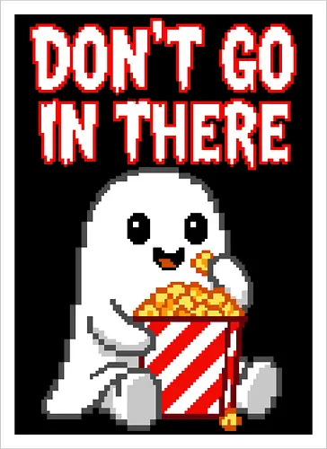 Don't Go In There - Scared Ghost Horror Movie Pixel Art