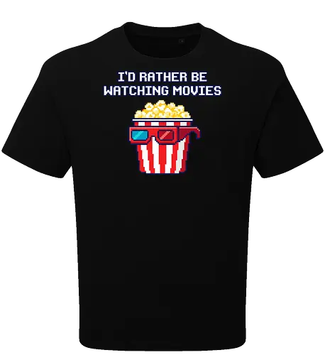 I'd Rather Be Watching Movies - Retro Popcorn Pixel Art