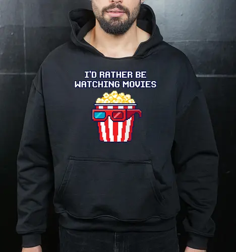 I'd Rather Be Watching Movies - Retro Popcorn Pixel Art