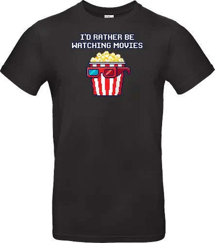 I'd Rather Be Watching Movies - Retro Popcorn Pixel Art