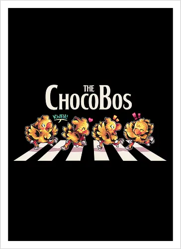 The Chocobos - Final, abbey road, rpg, jrpg, games, old games, cloud, Gaming, Villain, beatles, Cactus, Kweh, final 7 - Artprint