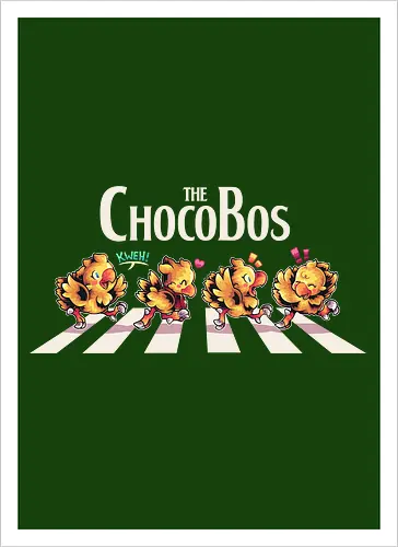 The Chocobos - Final, abbey road, rpg, jrpg, games, old games, cloud, Gaming, Villain, beatles, Cactus, Kweh, final 7 - Artprint