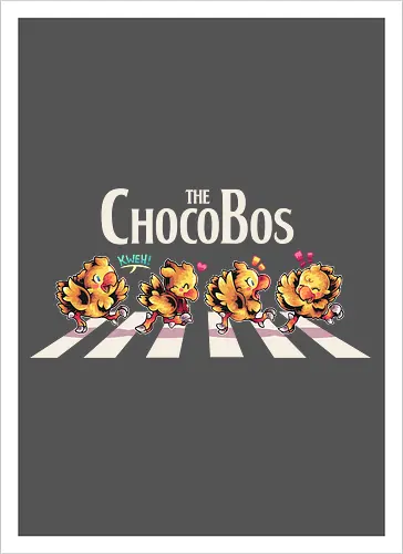 The Chocobos - Final, abbey road, rpg, jrpg, games, old games, cloud, Gaming, Villain, beatles, Cactus, Kweh, final 7 - Artprint