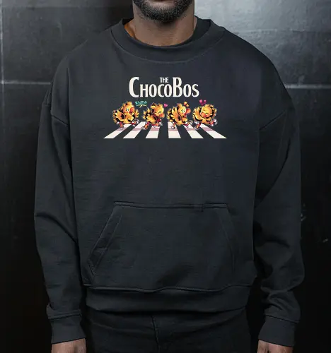 The Chocobos - Final, abbey road, rpg, jrpg, games, old games, cloud, Gaming, Villain, beatles, Cactus, Kweh, final 7 - Cropped Sweatshirt