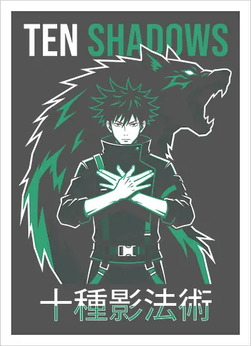 Shadow Summoner: Divine Dog Anime Silhouette Graphic