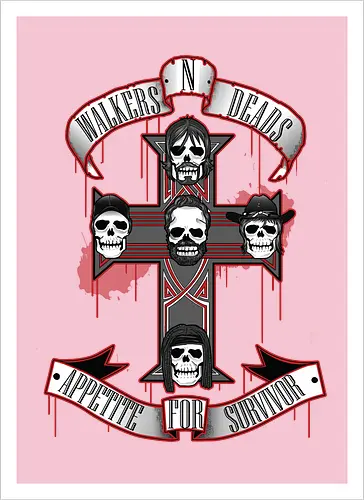 Appetite for Survivor - Zombie Rock Mashup Überlebende Kreuz Schädel Blut