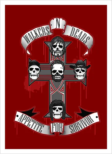 Appetite for Survivor - Zombie Rock Mashup Überlebende Kreuz Schädel Blut