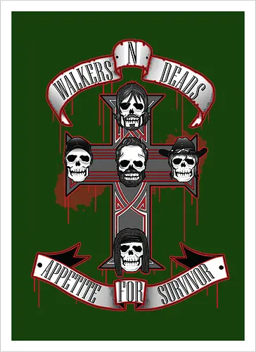 Appetite for Survivor - Zombie Rock Mashup Überlebende Kreuz Schädel Blut