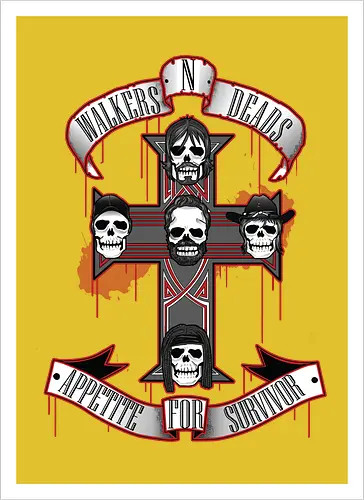 Appetite for Survivor - Zombie Rock Mashup Überlebende Kreuz Schädel Blut