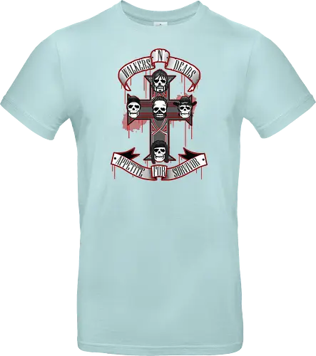 Appetite for Survivor - Zombie Rock Mashup Überlebende Kreuz Schädel Blut