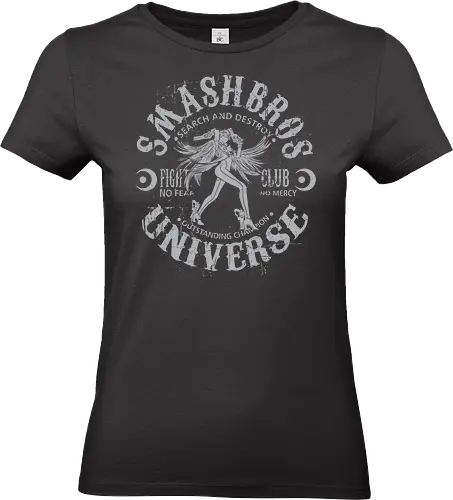 Umbra-Hexe Smash Bros Universe Fight Club - Search and Destroy Outstanding Champion - Bayonetta Kunst, Smash Bros Universe, Search and Destroy, Fight Club No Fear, Umbra-Hexe, Witch Time, Geek Kunst, weibliche Gamerin, Outstanding Champion, alternativer Streetwear, Geek Geschenk, Cereza Bayonetta, Vintage Gamer Druck, Fight Club Gamer - Standard T-Shirt (Women)
