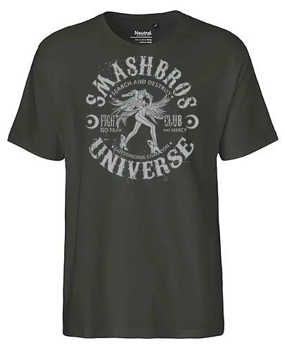 Umbra-Hexe Smash Bros Universe Fight Club - Search and Destroy Outstanding Champion - Bayonetta Kunst, Smash Bros Universe, Search and Destroy, Fight Club No Fear, Umbra-Hexe, Witch Time, Geek Kunst, weibliche Gamerin, Outstanding Champion, alternativer Streetwear, Geek Geschenk, Cereza Bayonetta, Vintage Gamer Druck, Fight Club Gamer - Fairtrade T-Shirt