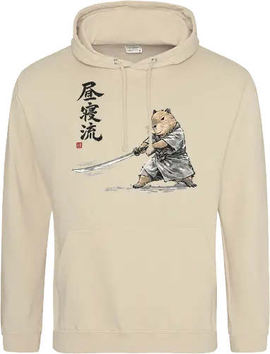 Capybara Samurai Katana Vintage Tuschezeichnung