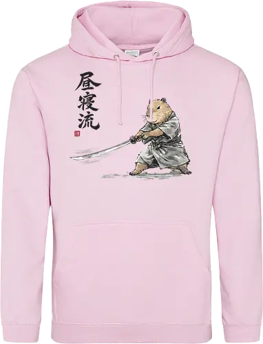 Capybara Samurai Katana Vintage Tuschezeichnung