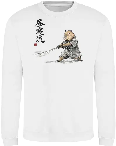 Capybara Samurai Katana Vintage Tuschezeichnung