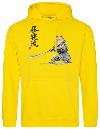 Capybara Samurai Katana Vintage Tuschezeichnung