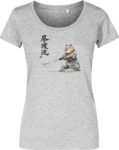 Capybara Samurai Katana Vintage Tuschezeichnung