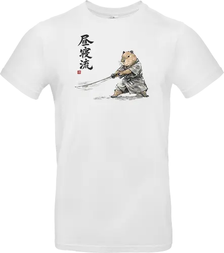 Capybara Samurai Katana Vintage Tuschezeichnung