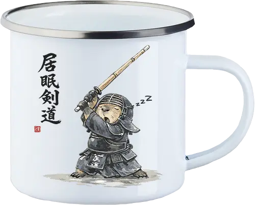 Capybara Kendo Krieger Japanische Tuschekunst