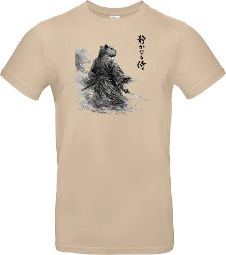 Dunkler Capybara Samurai Japanischer Tuschestil