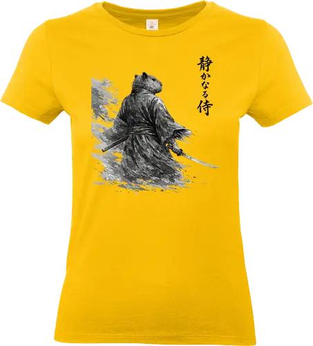 Dunkler Capybara Samurai Japanischer Tuschestil - dunkler capybara, samurai tuschekunst, japanischer krieger, capybara dunkel, sumi-e dunkel, moody japan kunst, capybara silhouette, tusche malerei, dramatischer samurai, nager krieger, vintage tusche, japanisches tier dunkel, capybara kunst, brush painting - Standard T-Shirt (Women)
