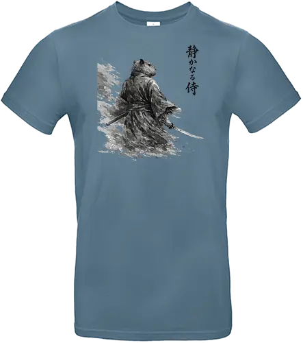 Dunkler Capybara Samurai Japanischer Tuschestil - dunkler capybara, samurai tuschekunst, japanischer krieger, capybara dunkel, sumi-e dunkel, moody japan kunst, capybara silhouette, tusche malerei, dramatischer samurai, nager krieger, vintage tusche, japanisches tier dunkel, capybara kunst, brush painting - Standard T-Shirt