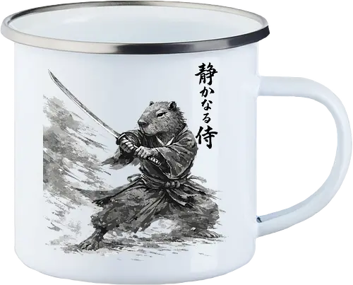 Capybara Samurai Bewegung Dynamische Tuschekunst