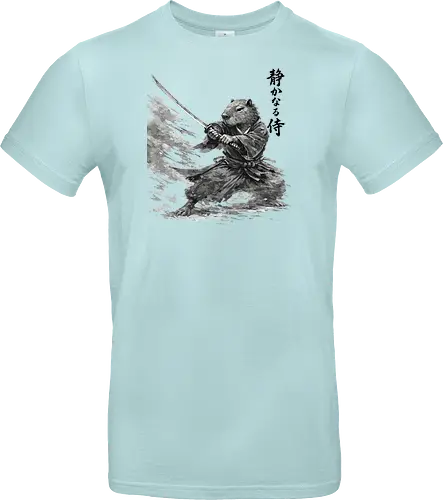 Capybara Samurai Bewegung Dynamische Tuschekunst - capybara dynamisch, samurai bewegung, japanische aktion, tier kämpft, capybara katana, tusche aktion, sumi-e dynamisch, witziger samurai, capybara lustig, nager kämpfer, japanische bewegung, vintage aktion, tier kunst, japan tier - Standard T-Shirt