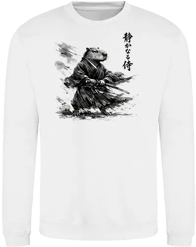 Capybara Samurai Rüstung Japanische Tuschekunst - capybara rüstung, samurai rüstung, japanischer kämpfer, tier in rüstung, sumi-e rüstung, capybara gepanzert, vintage krieger, tusche samurai, japanische rüstung, nager samurai, capybara stark, tier krieger, japan krieger kunst, vintage japan - Sweatshirt