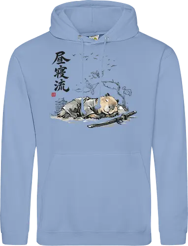 Schlafender Capybara Samurai Zen Tuschezeichnung