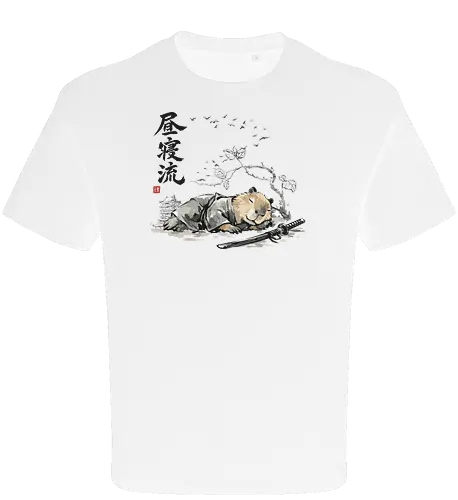 Schlafender Capybara Samurai Zen Tuschezeichnung