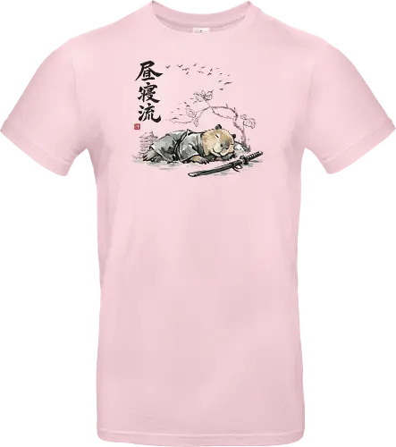 Schlafender Capybara Samurai Zen Tuschezeichnung