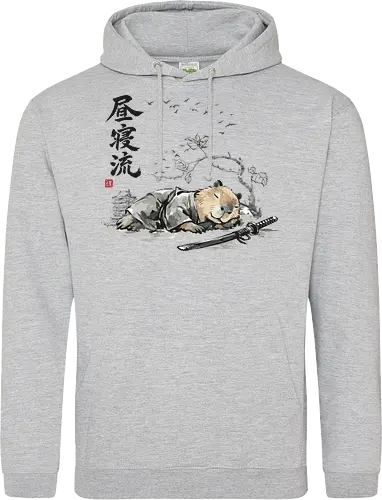 Schlafender Capybara Samurai Zen Tuschezeichnung