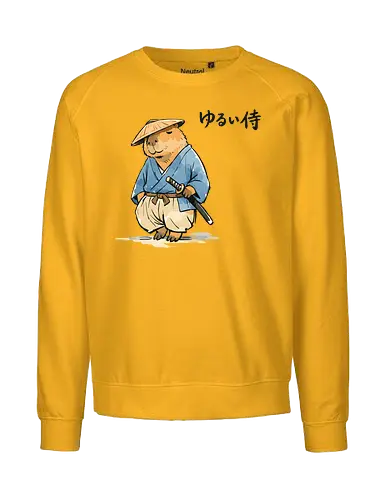 Capybara Zen Mönch Japanische Vintage Tuschekunst - Niedlicher Capybara als Zen-Mönch im japanischen Vintage-Stil, humorvolle Tuschekunst. - Fairtrade Sweatshirt